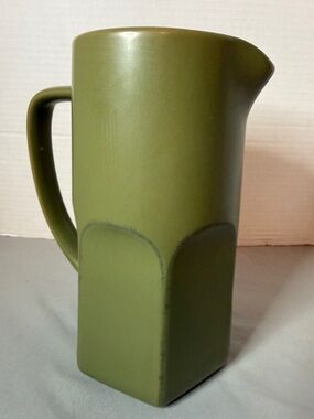 Hearth & Hand with Magnolia Olive Green Stoneware Wide Fluted Pitcher Jug 46oz